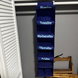 SpongeBob SquarePants Blue Hanging Closet Organizer Labeled Monday - Friday